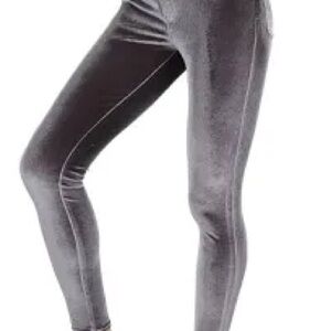 Zara Dark Gray Velvet Leggings